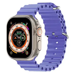 Силіконовий ремінець на смарт-годинник для Apple Watch 42,44,45,46,49 mm, Ocean Band, lilac, зі зручною застібкою, для годинника епл вотч, спортивний, ArmorStandart (ARM74246) - мініатюра 2