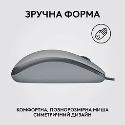 Міша Logitech M110 Silent-MID GRAY-USB-AKOYA (6857585) - мініатюра 4