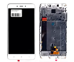 Дисплей Xiaomi Redmi Note 4 MediaTek білий + рамка