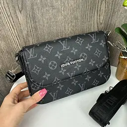 Сумка жіноча через плече крос-боді чорна маленька стильна - мініатюра 8