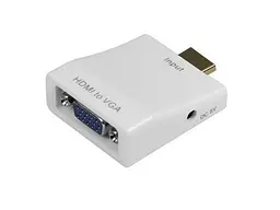 Перехідник HDMI M -> VGA F (з аудіо інтерфейсом) білий RTL