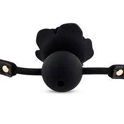 Кляп Black Rose Ball Gag чорний - мініатюра 6