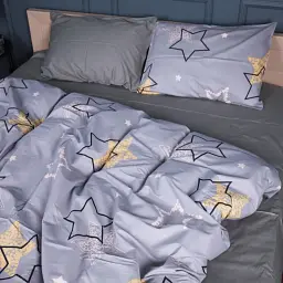 Дитячий комплект постільної білизни MirSon Сатин 22-1373 Gray Starry Sky 110х140 см сірий (2200010474916) - мініатюра 6