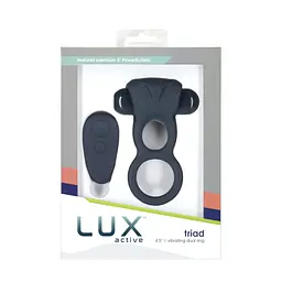 Подвійне віброкільце з пультом Lux Active Triad Vibrating Dual Cock Ring, 11х2.7 см (синій) - мініатюра 7