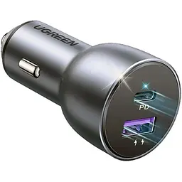Автозарядка 2xUSB 36W (USB-C+USB-A) QC 3.0+ Косм. Сіра (CD213) UGREEN (60980)