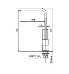 Змішувач для кухні Koer KB-70010-01 (KR3488) - мініатюра 2