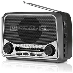 Радіоприймач 1.0 Real-El X-525 Grey, 3 Вт, пластиковий корпус, FM/AM/SW, USB, SD/microSD, акумулятор, ліхтарик
