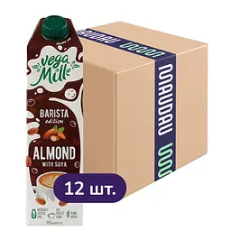 Упаковка миндального напитка Vega Milk Barista с соей 11.4 л (950 мл х 12 шт.)