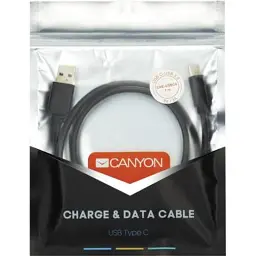 Дата кабель USB 2.0 AM to USB-C 1.8m 1A black Canyon (CNE-USBC2B) - мініатюра 3