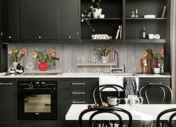 Кухонний фартух Happy Pocket Home вінілова наклейка ПВХ дошки квіти затишок Текстура Сірий 65х250 см Z180894 - мініатюра 3