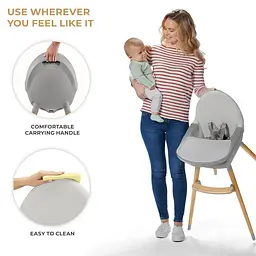 Стільчик для годування 2 в 1 Kinderkraft Fini 2 Grey (KHFINI02GRY0000) - мініатюра 4
