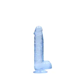 Фалоімітатор RealRock Crystal Clear 6” 17 см (блакитний)