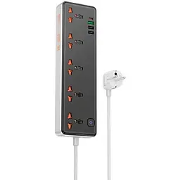 Подовжувач мережевий Hoco Rico 5-position socket AC14A 3USB/1Type-C, PD/QC, 3A/30W