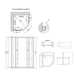 Душова кабіна Latwa SC90x90.SAT.MID.FR полукругла, скло Frost 4 мм + Душовий піддон KAPIELKA ST90x90x26, з панеллю Lidz, Універсальна, хром матовий, глубокий более 20 см - мініатюра 2