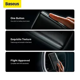 Портативний акумулятор BASEUS Bipow Pro Digital Display Fast Charge 10000 mAh 20 W (PPBD040201) чорний - мініатюра 3