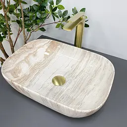 Умивальник VBI Ravenna travertine glossy накладний VBI-011204 - мініатюра 4