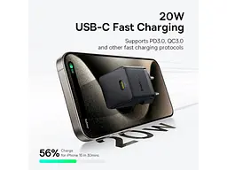 Мережевий зарядний пристрій BASEUS Palm Fast Charger 20 W Cluster Black (P10111602113-00) - мініатюра 7
