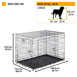 Вольєр для собак Ferplast Dog-Inn 105 чорний 108,5×72,7×76,8 см 73195017 - мініатюра 2