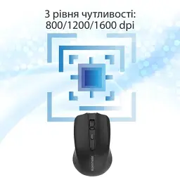 Мишка Promate Clix-8 Wireless Black (clix-8.black) - мініатюра 3
