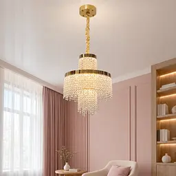 Компактна каскадна LED люстра 376-400GD Artlight у золотому кольорі
