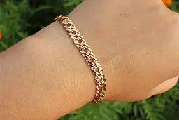 Браслет Xuping Jewelry ромб 23 см 6 мм золотистий - мініатюра 2