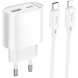МЗП Hoco C109A Fighter PD20W (1USB-C) + кабель Type-C to Lightning White