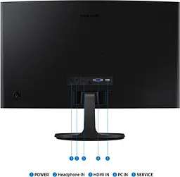 Монiтор Samsung 24" Essential S3 LS24D360 (LS24D360GAIXUA) VA Black Curved 100Hz - мініатюра 5