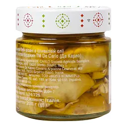 Артишоки DeCarlo Carciofini Tagliati in Olio Extra Vergine Di Oliva різані 200 г - мініатюра 2