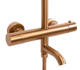 Душова система Rea Lungo brushed copper з термостатом та виливом REA-P8807, Теплий захід сонця - мініатюра 6