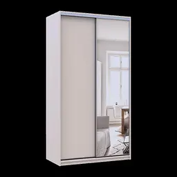 Шафа купе Doros Сіті Лайт Кашемір 1 ДСП / 1 дзеркало 120х60х225 (80736335) - мініатюра 3