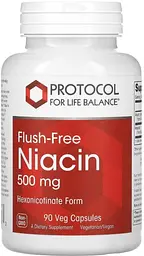 Ніацин (вітамін В3) Protocol for Life Balance Flush-Free Niacin 500 мг 90 капс