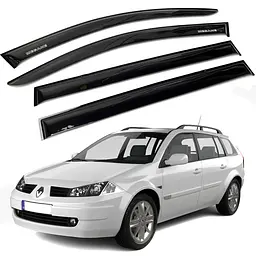 Дефлектори вікон вітровики Renault Megane II 2002-2009 Универсал Voron Glass