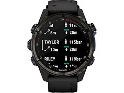 Спортивний годинник Garmin Descent Mk3i – 43 mm Carbon Gray DLC Titanium w. Black Silicone Band (010-02753-10/11) - мініатюра 10