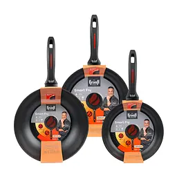 Набір сковорідок 28 см,24 см та Сковорідка WOK 28 см Smart Fry + Дошка кухонна та Френч-прес 1000мл