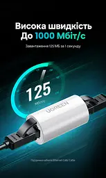 Мережевий з'єднувач UGREEN NW116 RJ45 Cat.6 1000 Мбіт/с білий (20391) - мініатюра 4