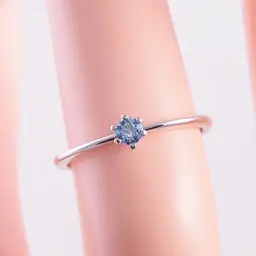 Каблучка з білого золота з сапфіром 17.5 K-0279 - мініатюра 3