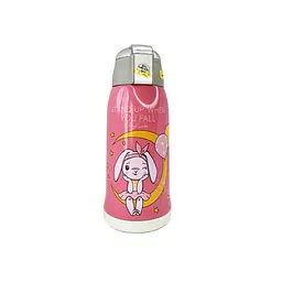 Дитячий термос-поїльник "Зайчик" Mega Zayka MGZ-0324(Pink) з індикатором температури 550 мл - мініатюра 2