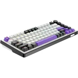 Клавіатура Hator Hellyberry HK75, White/Violet, USB, механічна (перемикачі Hellyberry Linear), формат 75% (82 кнопки), RGB підсвічування з індивідуальним налаштуванням кожної кнопки, UA/EN - мініатюра 4