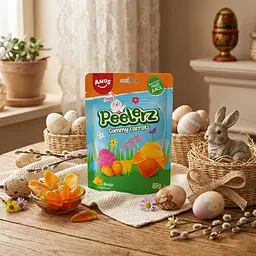 Желейні цукерки Amos Peelerz Gummy Carrots Easter Pouch 65г - мініатюра 2