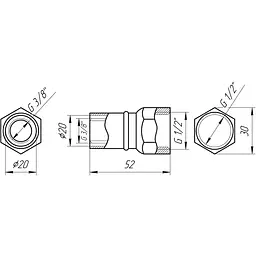 Муфта із внутрішньою різьбою прес APE AP 102 1/2″х20 000001714 - мініатюра 3