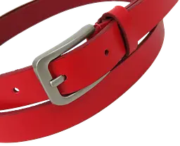 Жіночий шкіряний ремінь Skipper 1629-20 Червоний 2 см - мініатюра 5