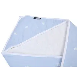 Рушник з капюшоном та рукавичкою Childhome 80x80 см flower blue (CCBCMBF) - мініатюра 3