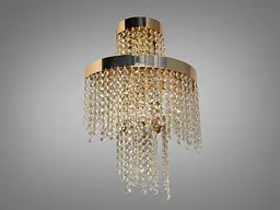 Настінний кришталевий світильник Diasha 376-BGD LED-модель у золотому кольорі, потужність 28 Вт, висота 45 см - мініатюра 4