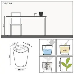 Вазон Lechuza Mini-Deltini Premium яскраво-червоний (14960) - мініатюра 5