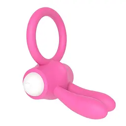 Вібруюче ерекційне кільце Lovetoy Power Clit Silicone Cockring, 7.5 см (рожевий) - мініатюра 2