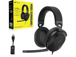 Навушники з мікрофоном Corsair HS65 Surround Carbon (CA-9011270) - мініатюра 2