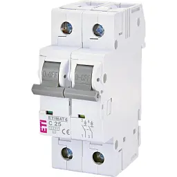 Автоматичний вимикач ETI ETIMAT 6 2p C 25А (6 kA) (2143518)