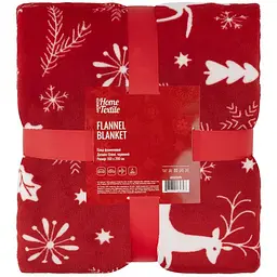 Плед Ardesto Christmas Flannel 160х200см, 100% поліестер, олені, червоний (ART0126PB)
