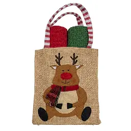 Подарунковий набір рушничків в мішечку Ardesto Christmas Deer червоний, зелений 38 х 63 см 2 шт. (ART3863HDB)