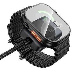 Дата кабель Hoco CW66 2in1 Type-C to iWatch/Type-C PD100W (1.2m) Black - мініатюра 3